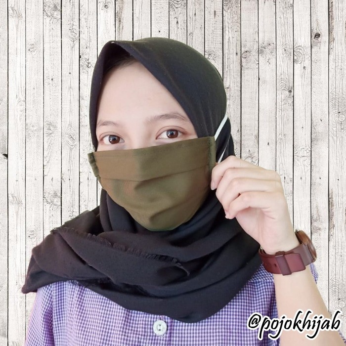 Masker Kain / Masker Kain Polos / Masker Kain Tebal / Masker Tali / Masker Hijab / Masker Bisa Dicuc