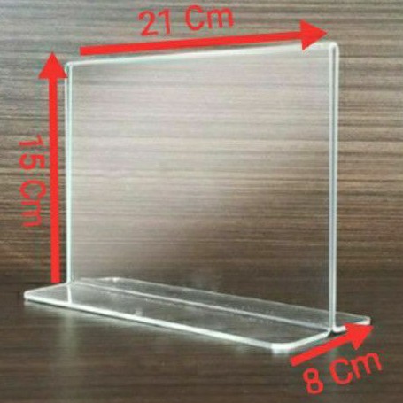 

Akrilik Display Tentcard Tempat Brosur Uk. A5 (15x21 Cm) Model Landscape Tipe T