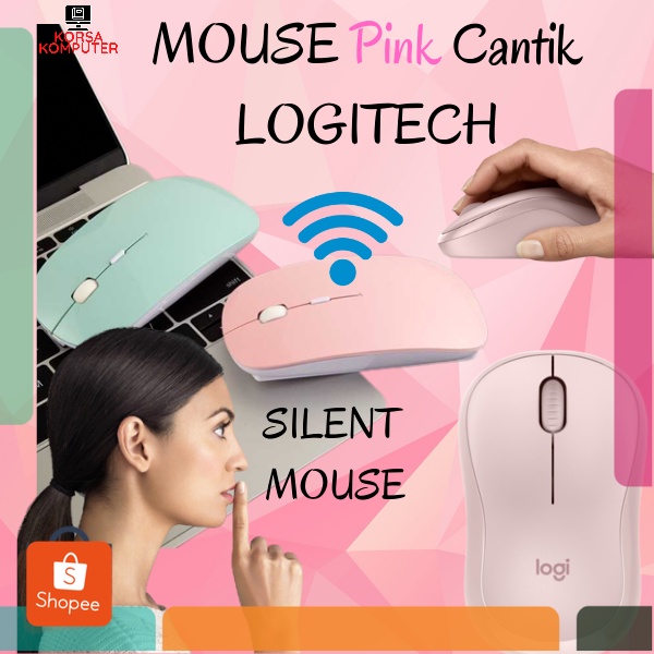 Mouse Wireless Logitech M221 Pink Silent Mouse Logitech Cantik Original Logitech Mouse Wireless M221