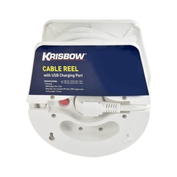 Krisbow Kabel Roll Dengan Usb 7 Meter 2.4 a