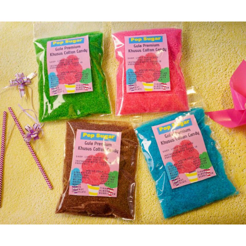 

Sugar Floss Bahan Gula Cotton Candy Arummanis merk Pop Sugar