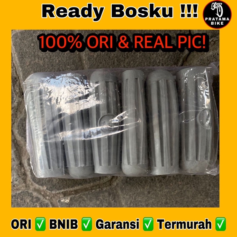 Handgrip Hanfat Hand Grip Sarung Stir Setir Sepeda Onthel Ontel Kebo Abu-Abu Polos Murah
