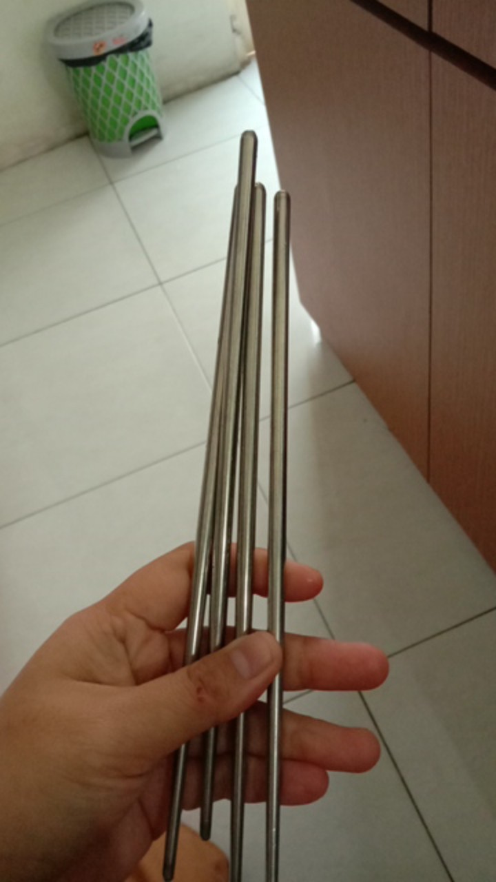 1 Pasang / Pak Sumpit Stainless Steel Anti Slip