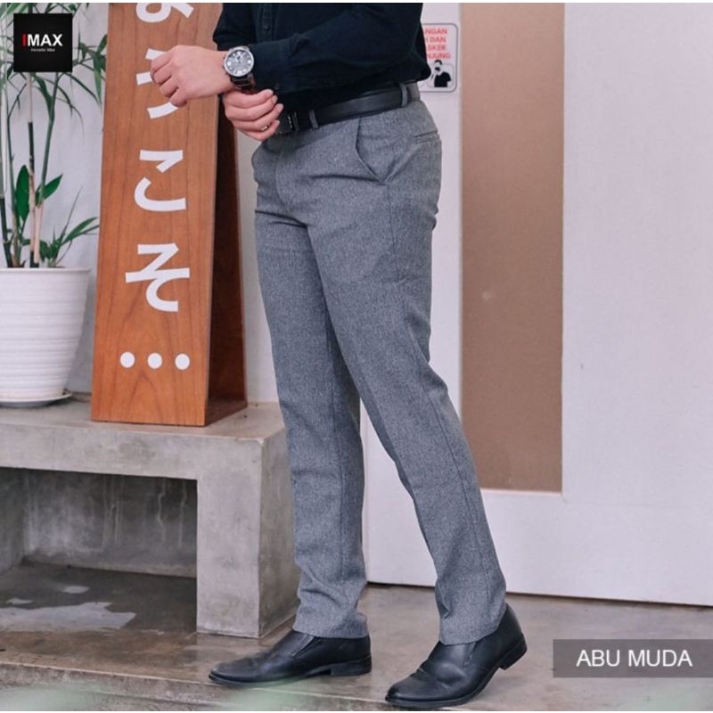 Celana kerja pria slimfit formal super premium (Bahan Tebal)