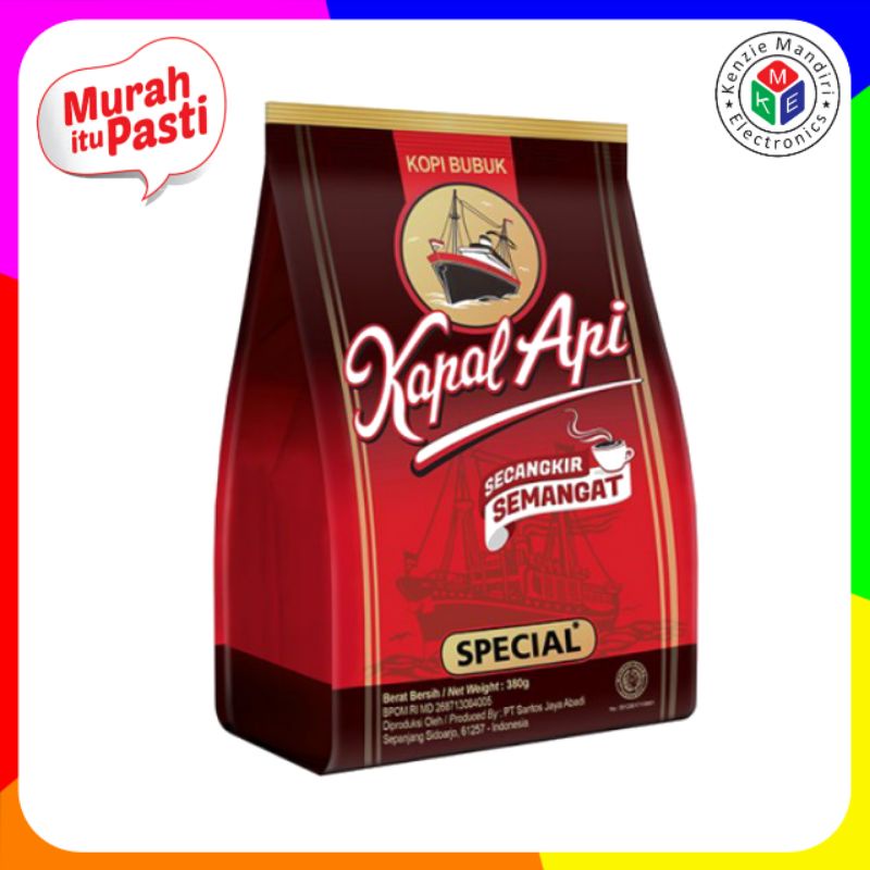 Kopi Kapal Api Spesial Merah/Silver Kopi Tanpa Gula 380gr