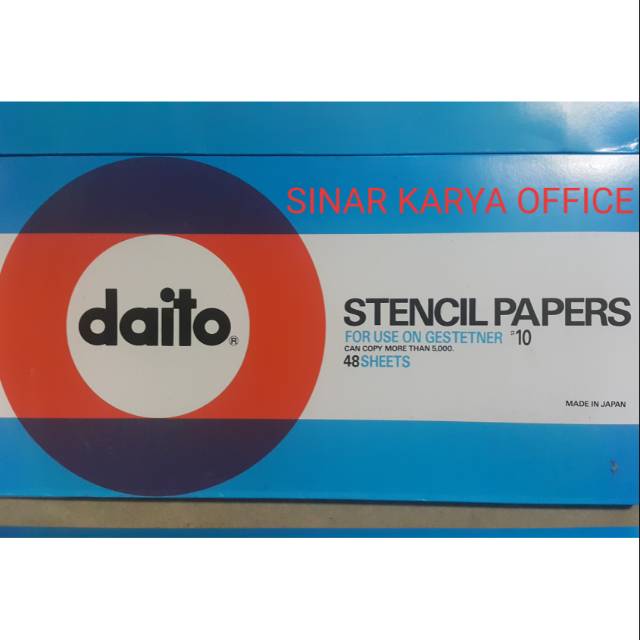 

Kertas Master Stensil DAITO Stencil Papers 48 sheets mesin cetak gestetner dynamic