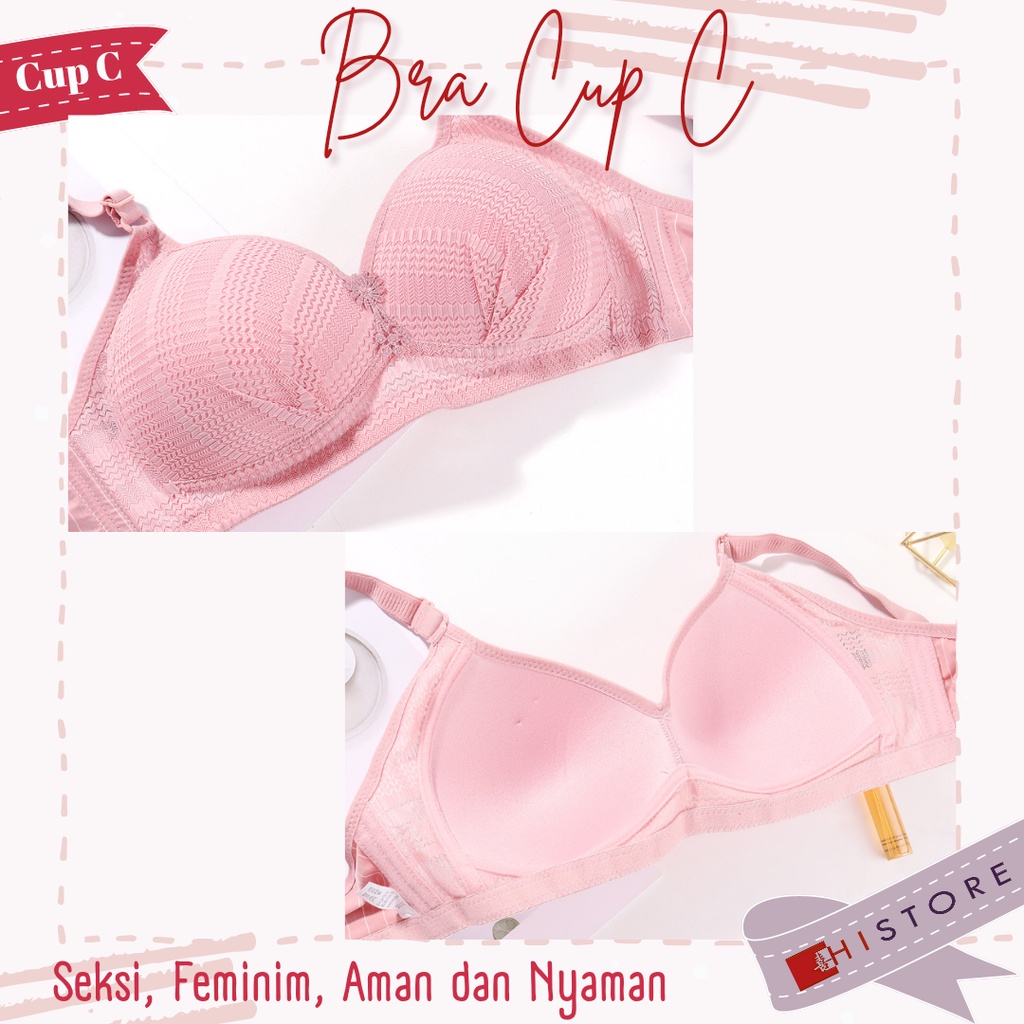 [HI] Bra BH JUMBO Cup 3/4C Fashion Wanita Bra wanita Premium BH Busa Tipis Tanpa Kawat Sangat Nyaman 2035