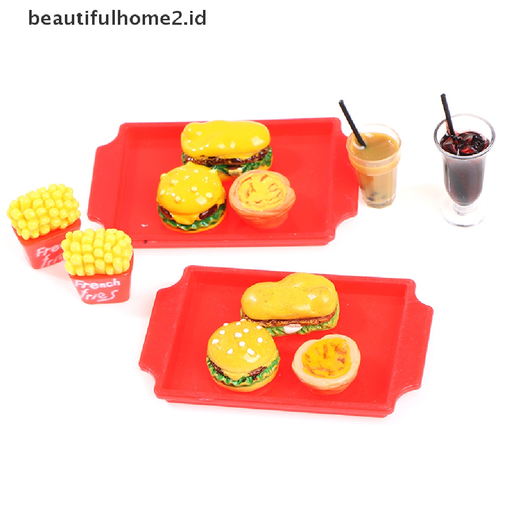 (Beautifulhome2) Buku Literatur Bahasa MandarinId 1 Set Miniatur Hamburger Untuk Aksesoris Rumah Boneka