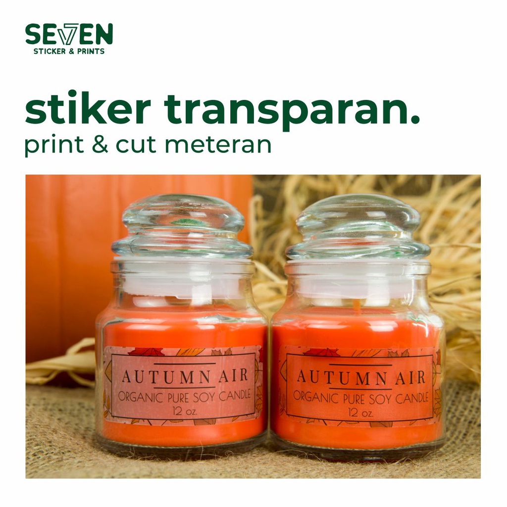 

Cetak stiker transparan meteran + cutting sesuai pola