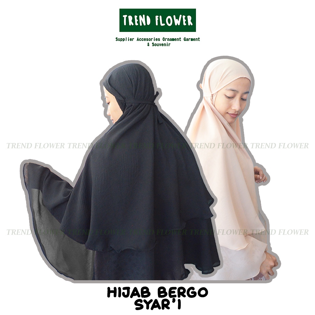 HIJAB BERGO PANJANG - BERGO SYAR'I 2LAYER TEBAL 2LAPIS