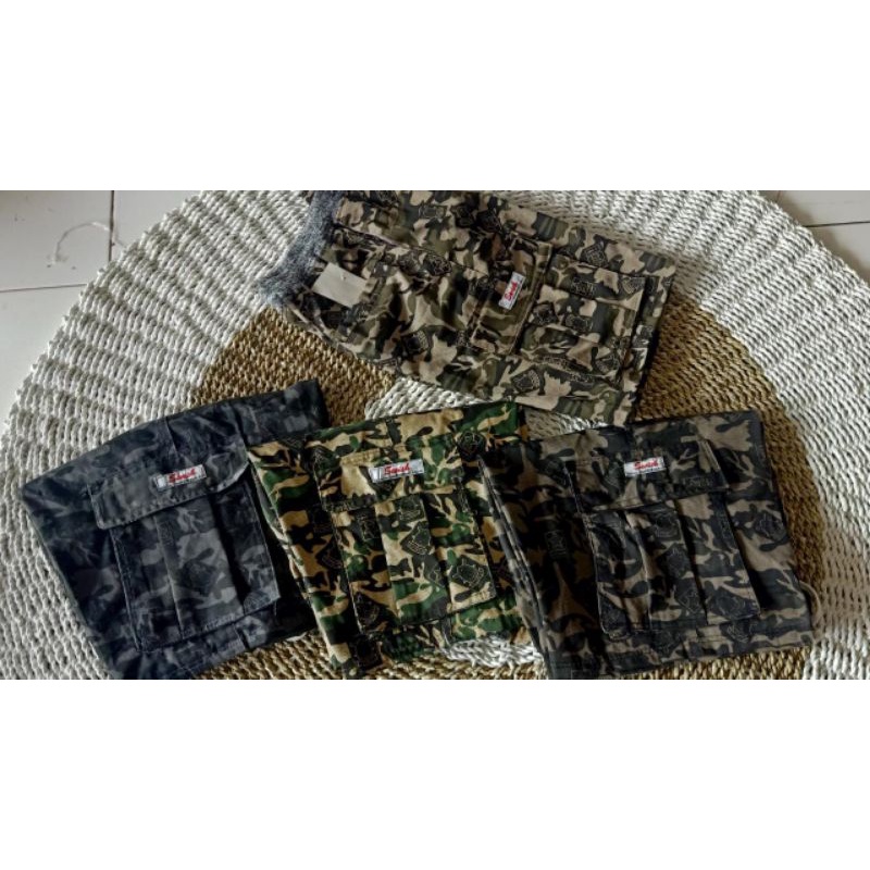 [FASHION PRIA] CELANA PENDEK CARGO MOTIF DORENG