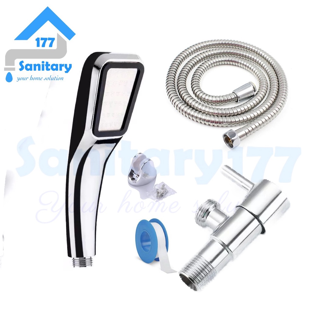 Bundling paket shower mandi 9954 &amp; stop kran minimalis-hand shower angle valve kamar mandi  bathroom