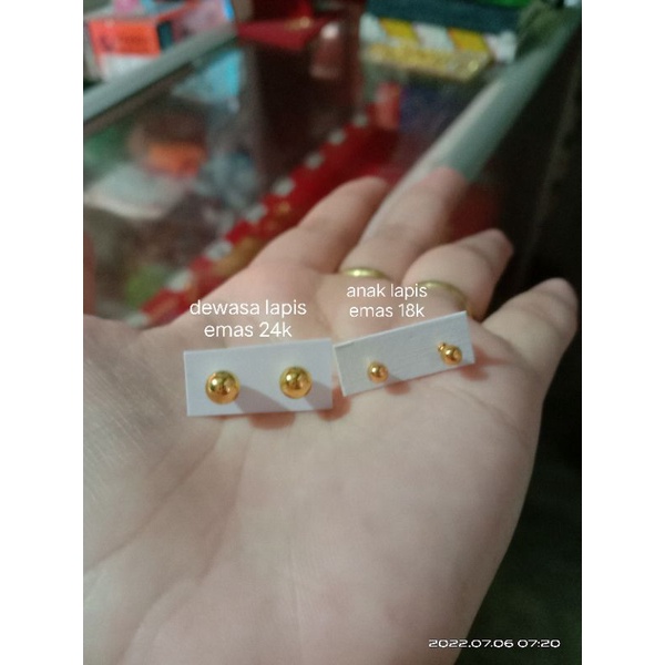 anting patem anak dan dewasa lapis emas 24k