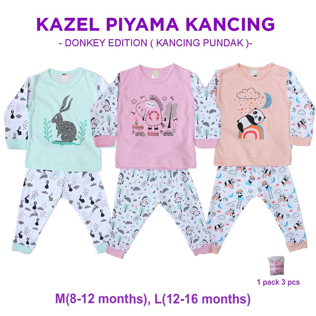 CLEARANCE SALE 3pcs Kazel Piyama DONKEY edition 0-16 bulan CBKS