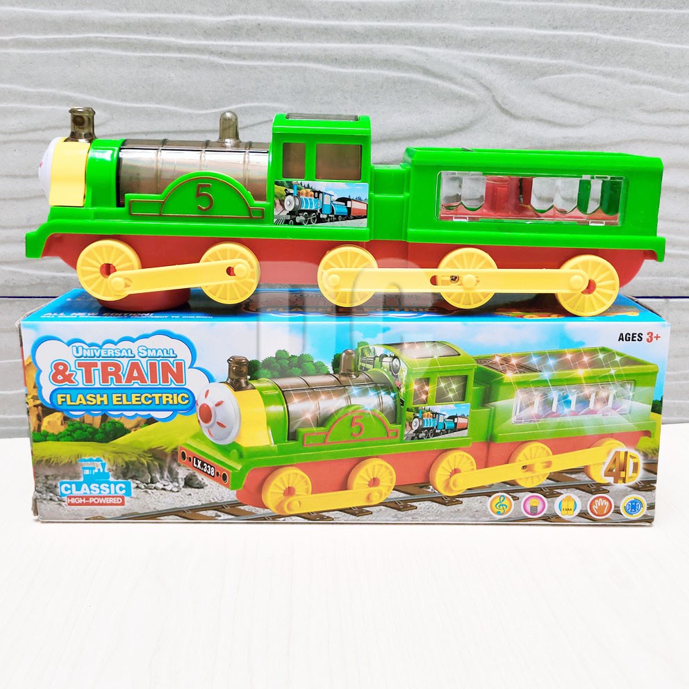 Universal Small &amp; Train Flash Electric Mainan Kereta Api Dengan Lampu &amp; Musik