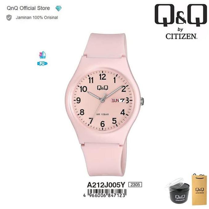 Q&Q QnQ QQ Original Arloji Jam Tangan Wanita Karet Analog - A212 A212J