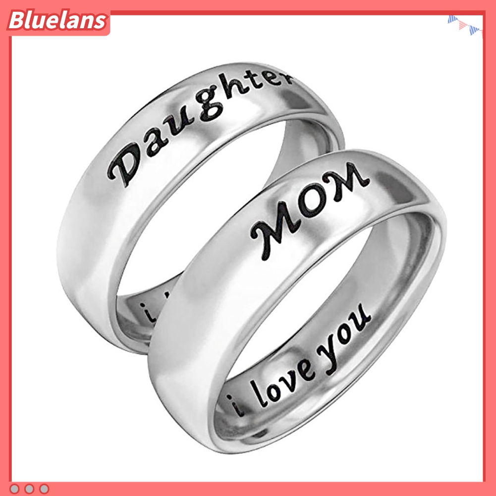 Cincin Jari Desain Ukiran Tulisan I Love You Untuk Hadiah Hari Ibu