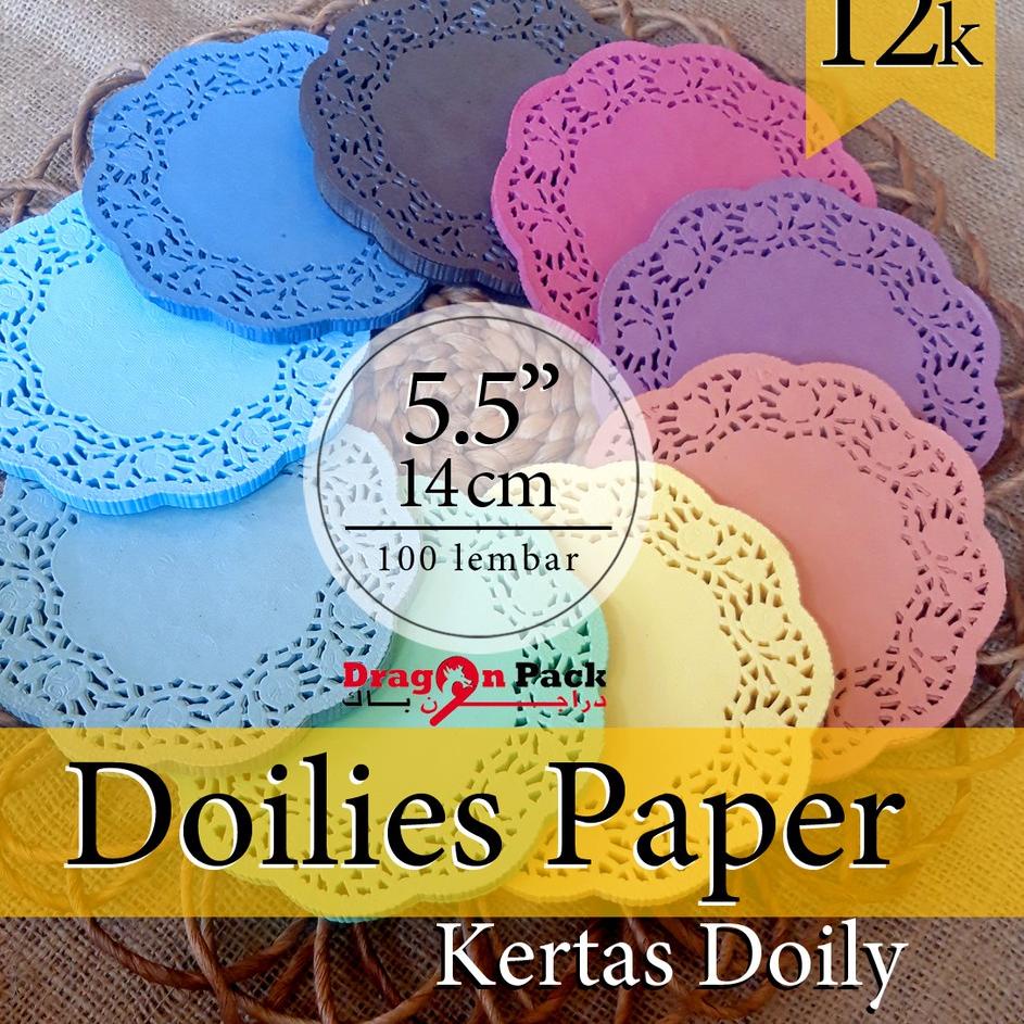 

[48] Doily Paper Kertas Doilies 5.5" ( 14cm ) Warna isi 100 lembar Kertas Alas Renda / DragonPack Promo Awal Tahun