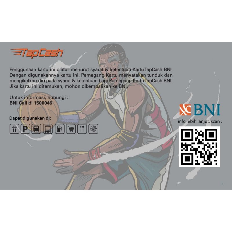 BNI TapCash Sport Edition - Basket Ball /Like eMONEY eTOLL Flazz or Brizzi