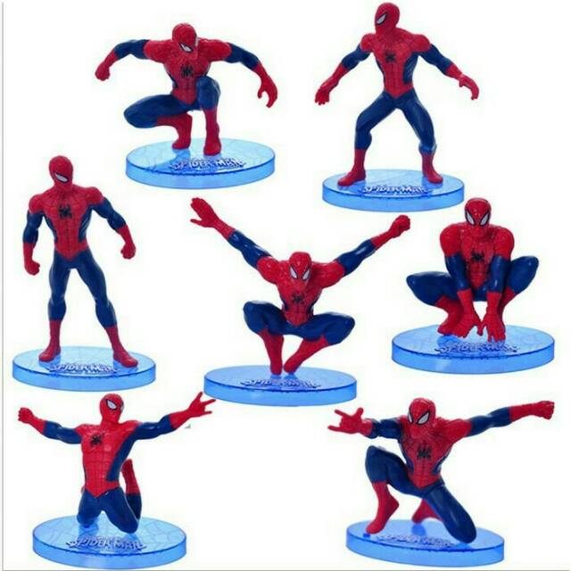 Figure Set Spiderman isi 7 pcs atau Topper Kue Spiderman atau Topper Cake Spiderman