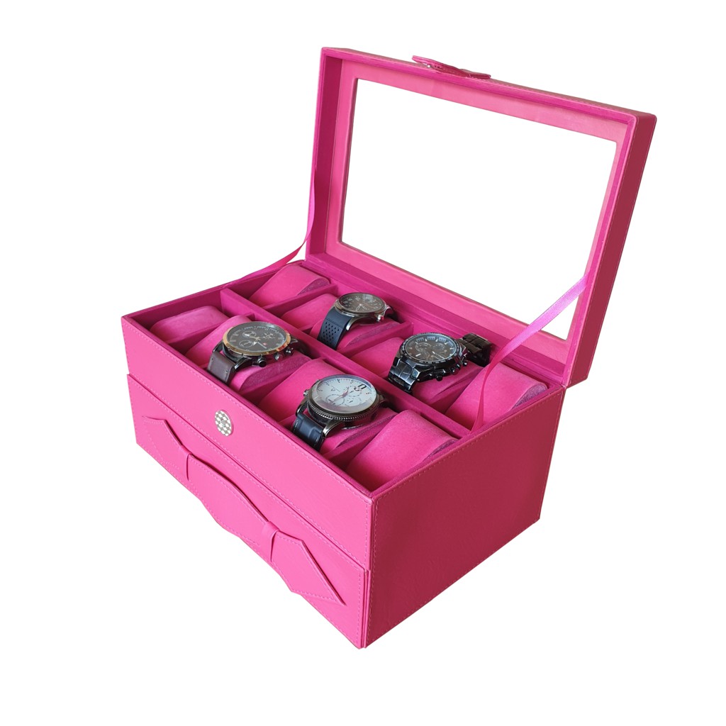 Watch Box organizer Box Tempat Jam Tangan Isi 24 Kotak Tempat Jam dan arloji Aneka Warna