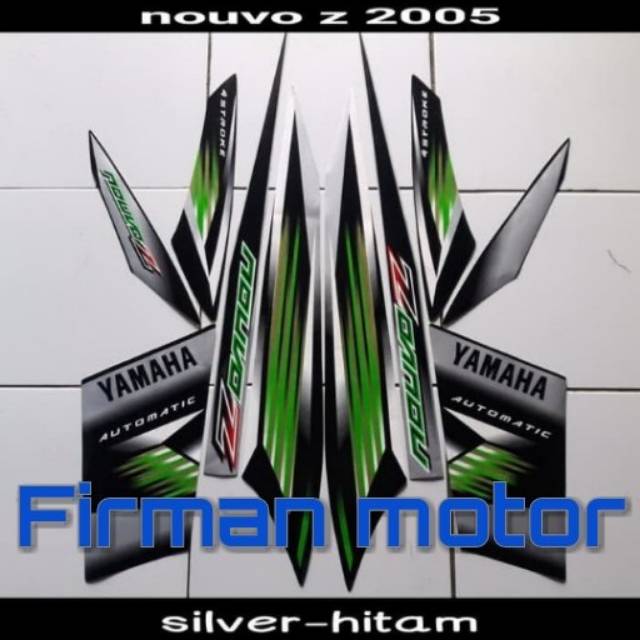 Striping stiker list body nouvo z 2005 silver hijau