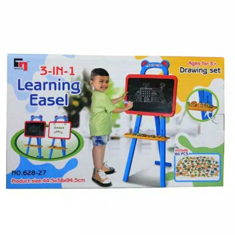 Papan Tulis Anak Learning Board Easel 3in1 Papan Belajar Gambar Tulis Anak Drawing Board