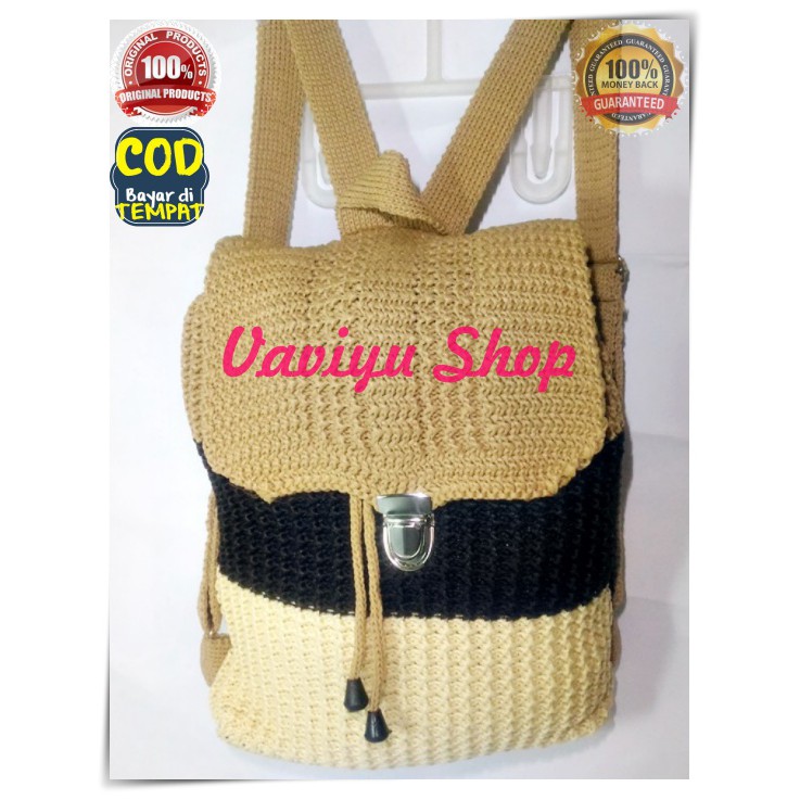 TAS RANSEL RAJUT BESAR MURAH-VV20