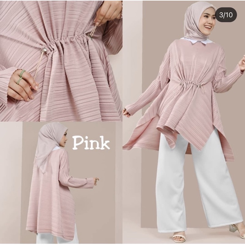 plisket pleats ashley blouse tunik local id (preloved)