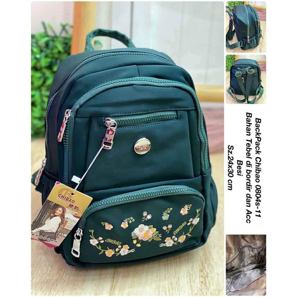 Tas Ransel Chibao 0804s-11 Motif Bunga TERBARU size 32x25x11 cm. CHIBAO RANSEL MOTIF BUNGA BISA COD!