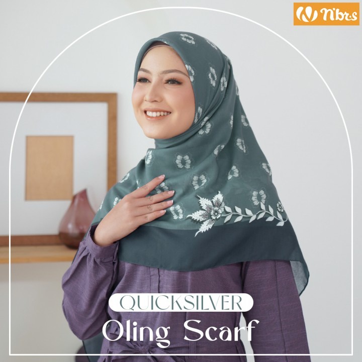 Nibras Hijab Oling Scarfr Bahan Ultra Voal Jilbab Motif Cantik by NBRS