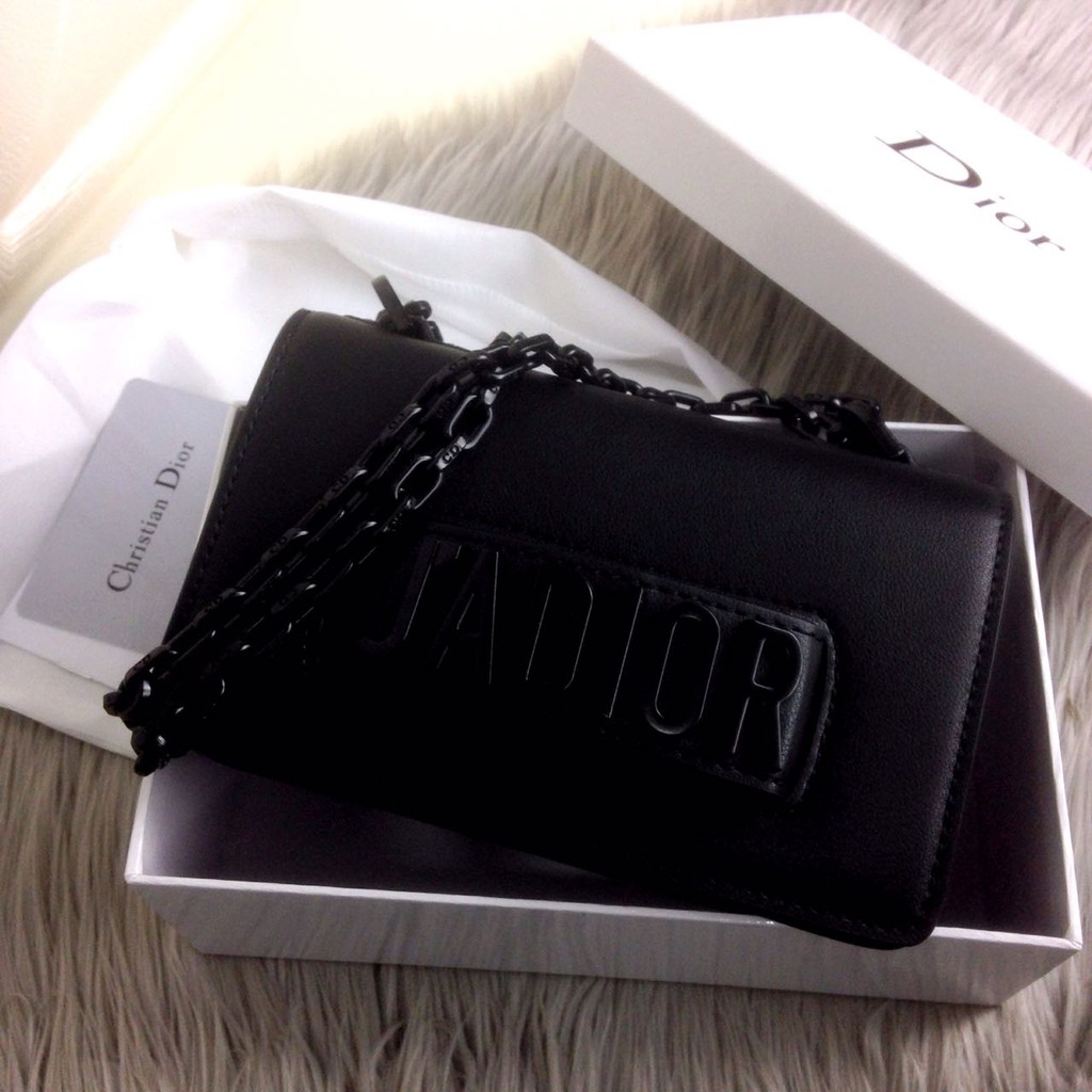 Christian Dior J'adior So Black Chain Flap Bag SS18  sz 18x10x5cm  #8000 WS