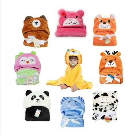 Selimut Bayi Topi Boneka / Selimut Bayi Karakter Fleece