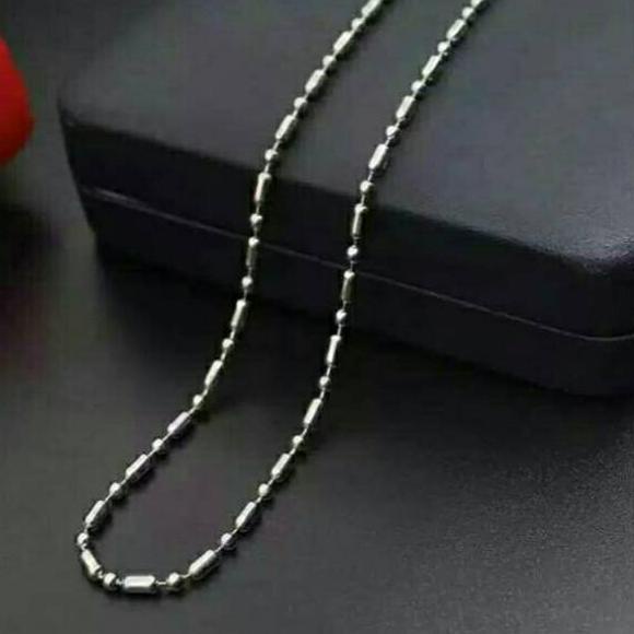 [KODE 8IHBL] Kalung MCI / Rantai titanium ASLI / Monel anti karat selamanya