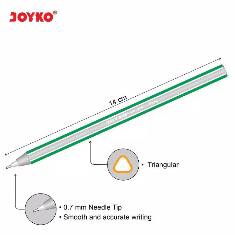 Ball Pen Pulpen Pena Joyko BP-250 Tris 0.7 mm 1 Pcs