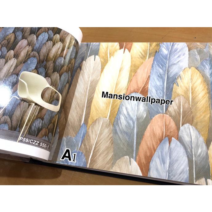 Wallpaper Dinding Murah Abstrak Bulu Angsa Warna Vintage Terbaru