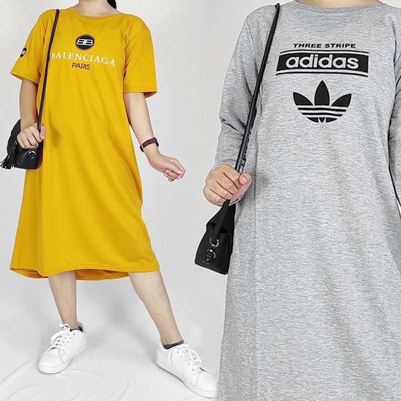 Tunik Kaos Import Motif Adidas Strip