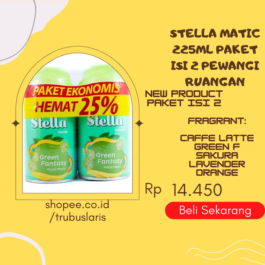 STELLA MATIC 225ML PAKET ISI 2 PEWANGI RUANGAN