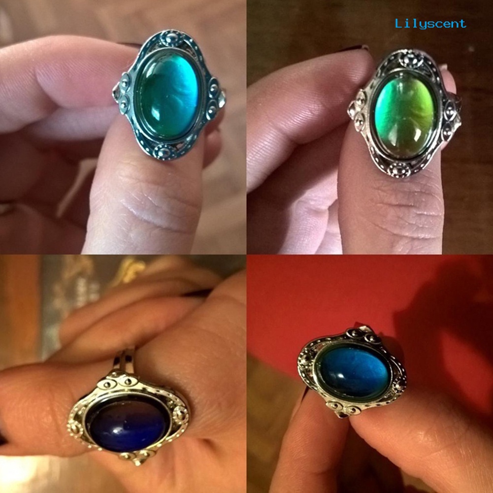 Ls Cincin Mood Ring Vintage Dapat Berubah Warna Sesuai Temperatur Untuk Priawanita