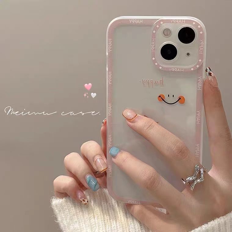 Casing Silikon TPU Iphone 14 13 12 Mini 11 10 Pro XS Max X XR 8 7 6 6S Plus Motif Smile