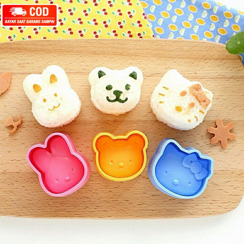 Cetakan Nasi Bento Anak 3in1 Karakter Rice Mold Kids Mini