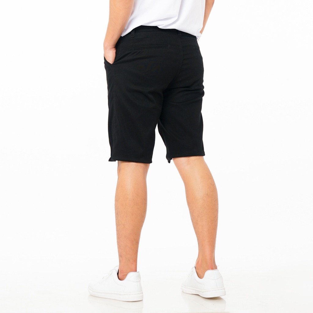 SANVANINA Celana Chino Pendek Slim Fit Hitam | Short Harper Chino Black Pants EA-026D