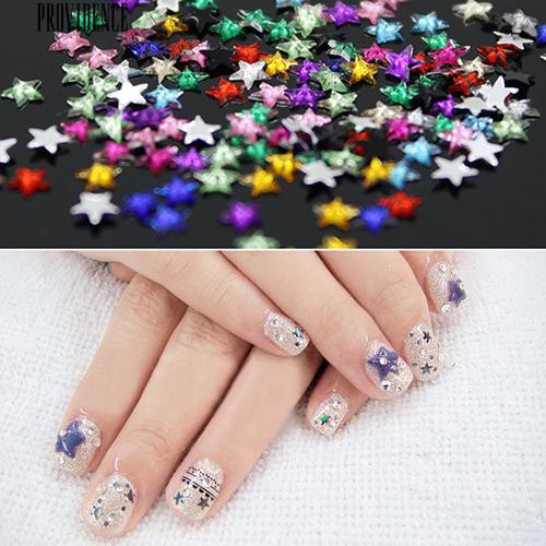 12 Warna Nail Art 3D Bintang Studs Sticker DIY Tips Kecantikan Desain Dekorasi Wheel