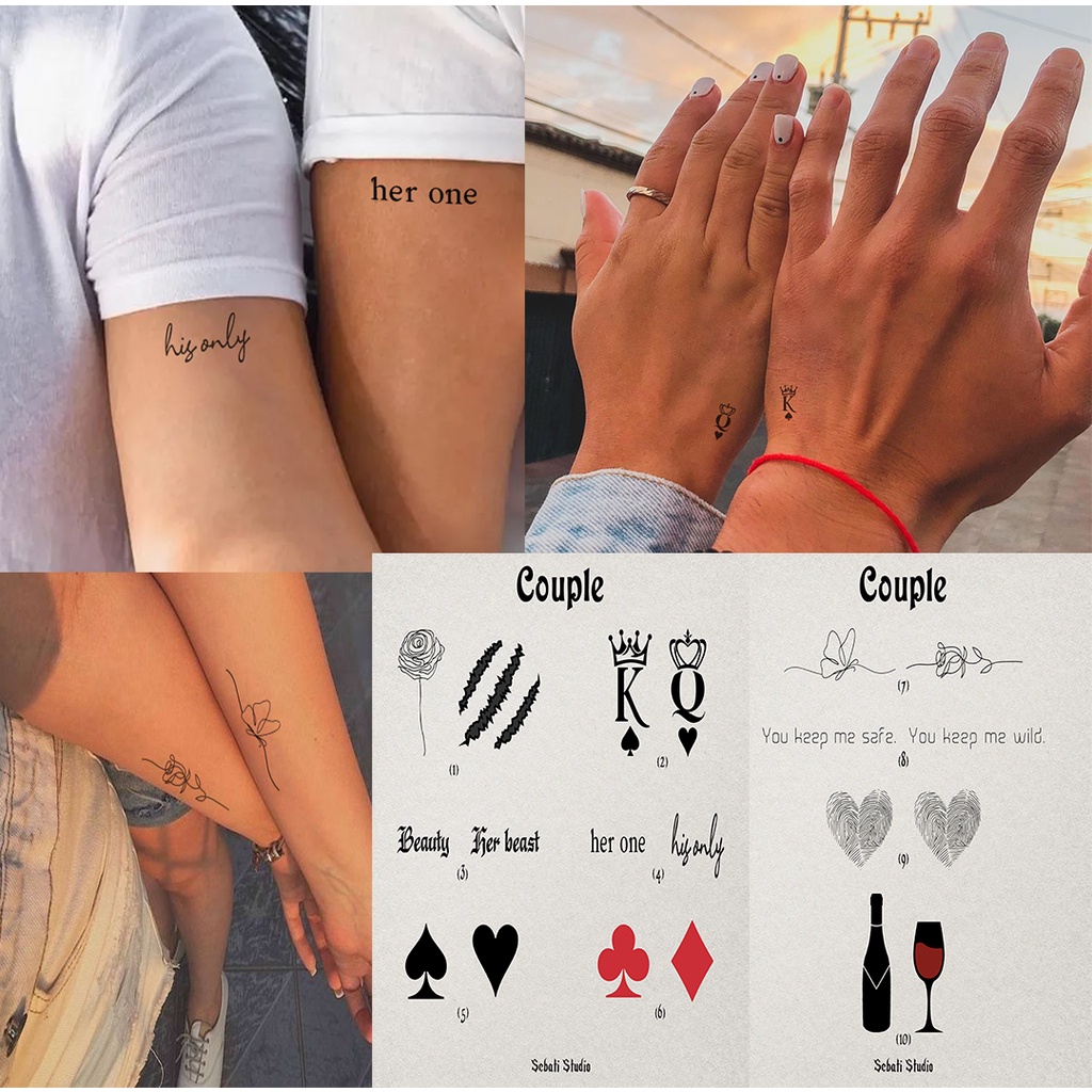 Tato Temporer Aesthetic Desain Couple | Tattoo Temporary Pasangan PART 1 Sebati Studio