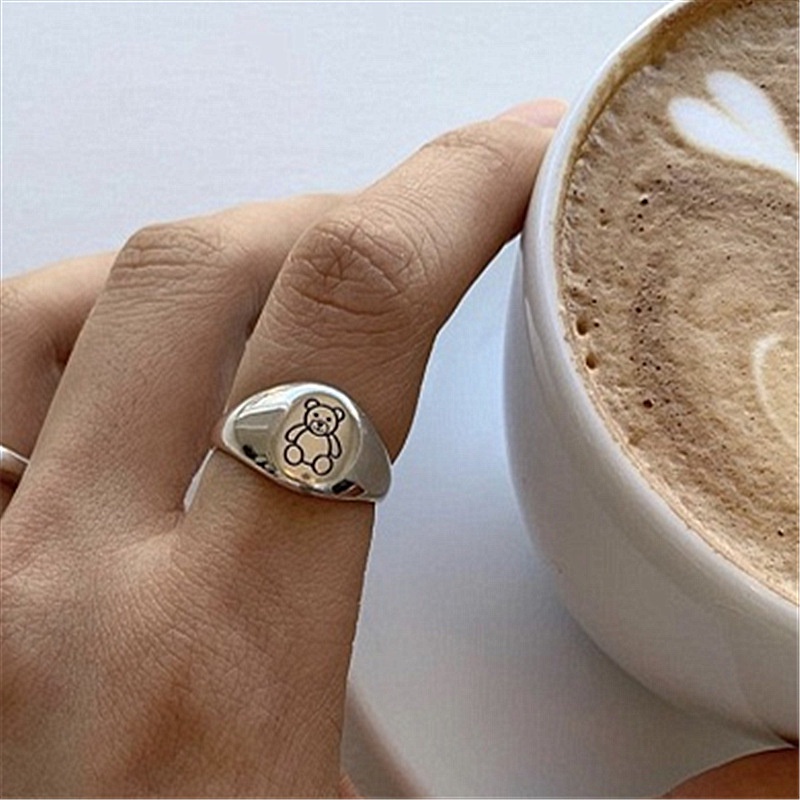 Bear Ring Accessories Fashion Personality Wild Trendy Simple