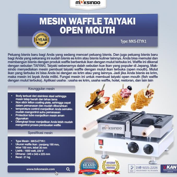 Mesin Waffle Taiyaki Open Mouth (Etyk1) Sellerdiana: