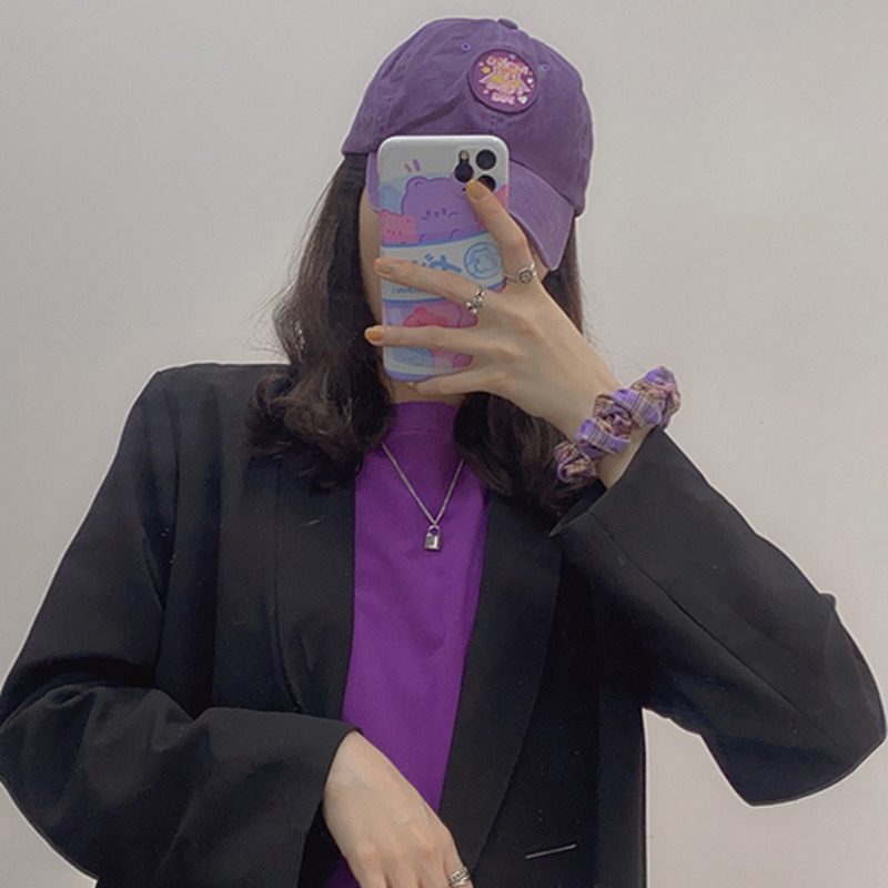 Embroidered Baseball Cap Korean Style Tide Adjustable Sunshade Cute Cartoon