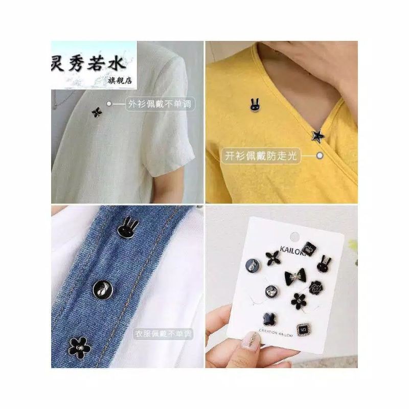 Pin Motif Elegan / Simpel Pin Tusuk Mata Gaya Korea Aksesoris Asesoris Korea Pin Bros Hijab