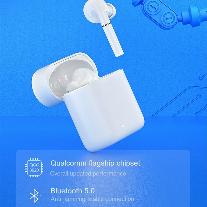 HANDPHONE & TABLET AKSESORIS HANDPHONE HAYLOU T19 WIRELESS CHARGING TWS SNC APTX INFRARED HEADSET