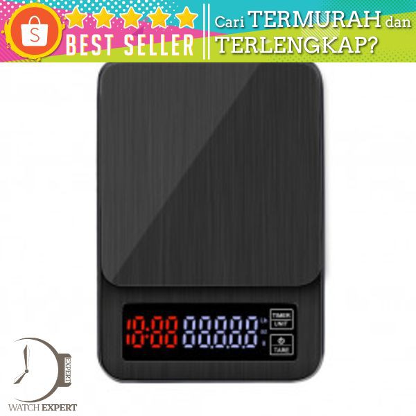 Taffware Digipounds Timbangan Dapur Mini Digital Coffee Scale LCD 3000g 0.1g - TSC3 - Black